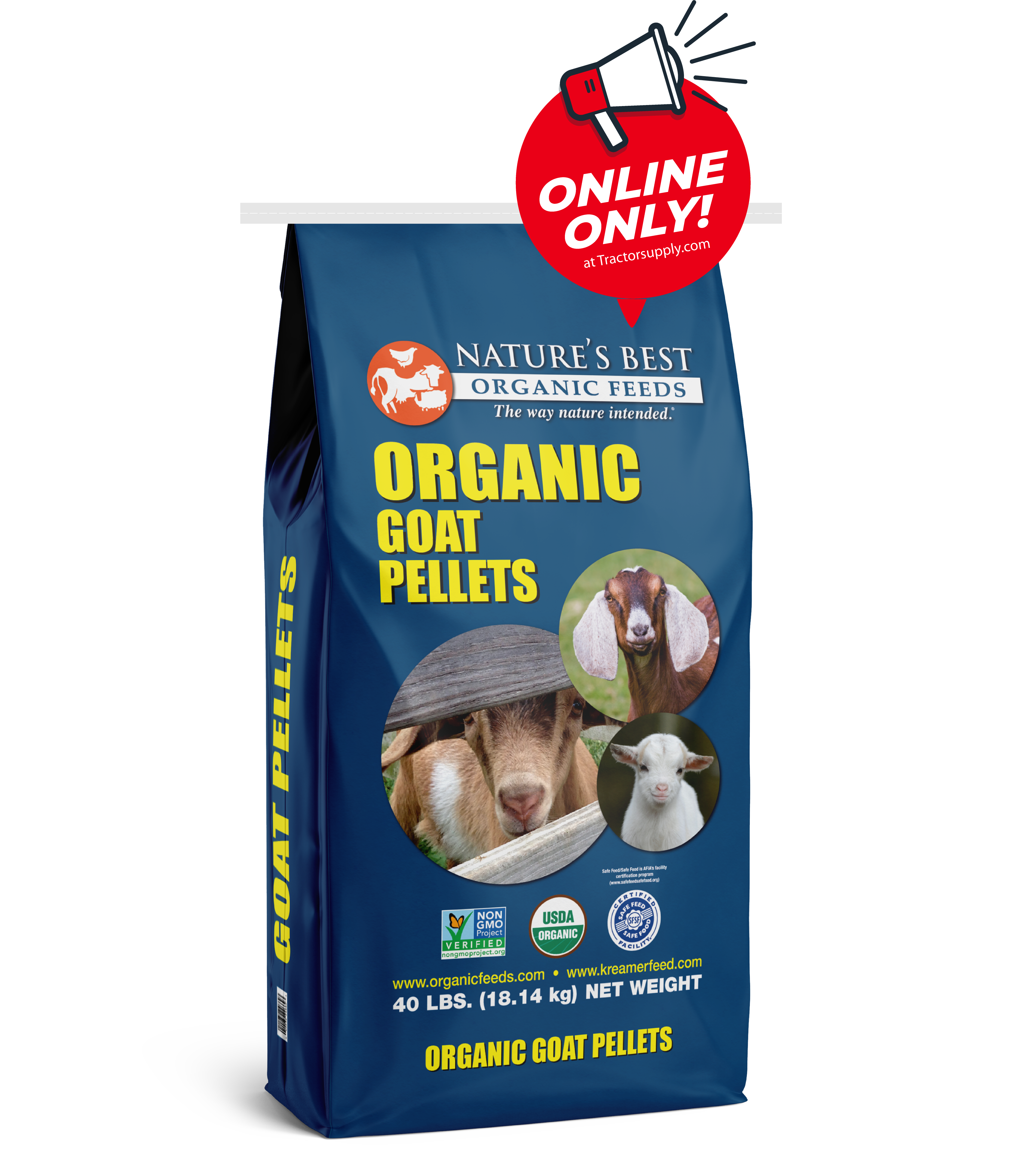 Nature's Best Organic Feeds goat pellets - online only
